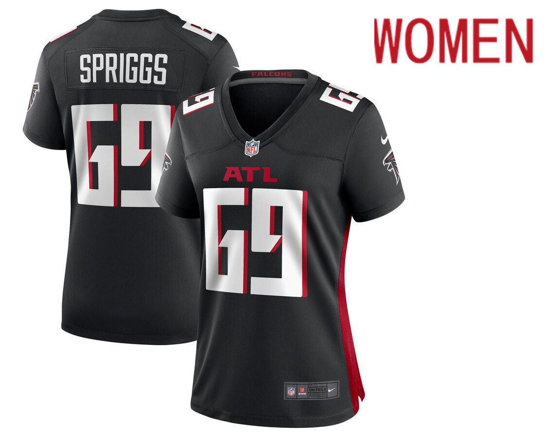 Women Atlanta Falcons #69 Jason Spriggs Nike Black Game NFL Jersey->women nfl jersey->Women Jersey